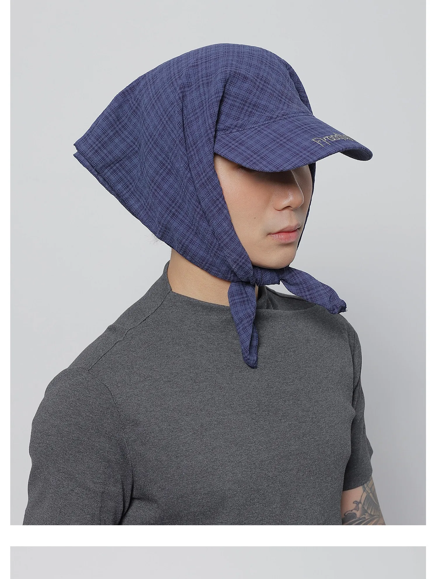 Outdoor Camping Style Sun Protection Hat for Women Men Scarf Hat Cool Street Sunscreen Tie Hat Wide Brim Hat Headscarf Hat