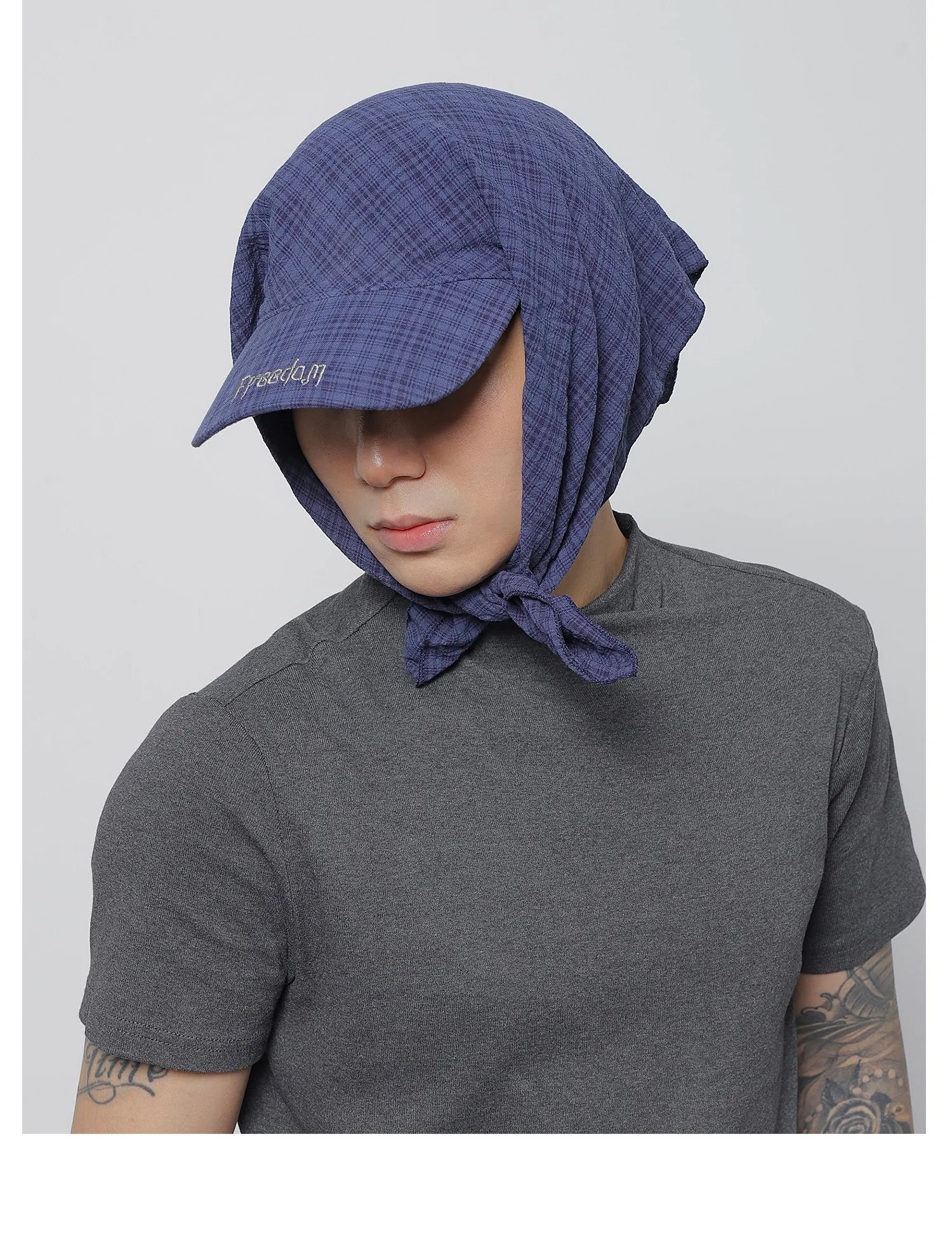 Outdoor Camping Style Sun Protection Hat for Women Men Scarf Hat Cool Street Sunscreen Tie Hat Wide Brim Hat Headscarf Hat