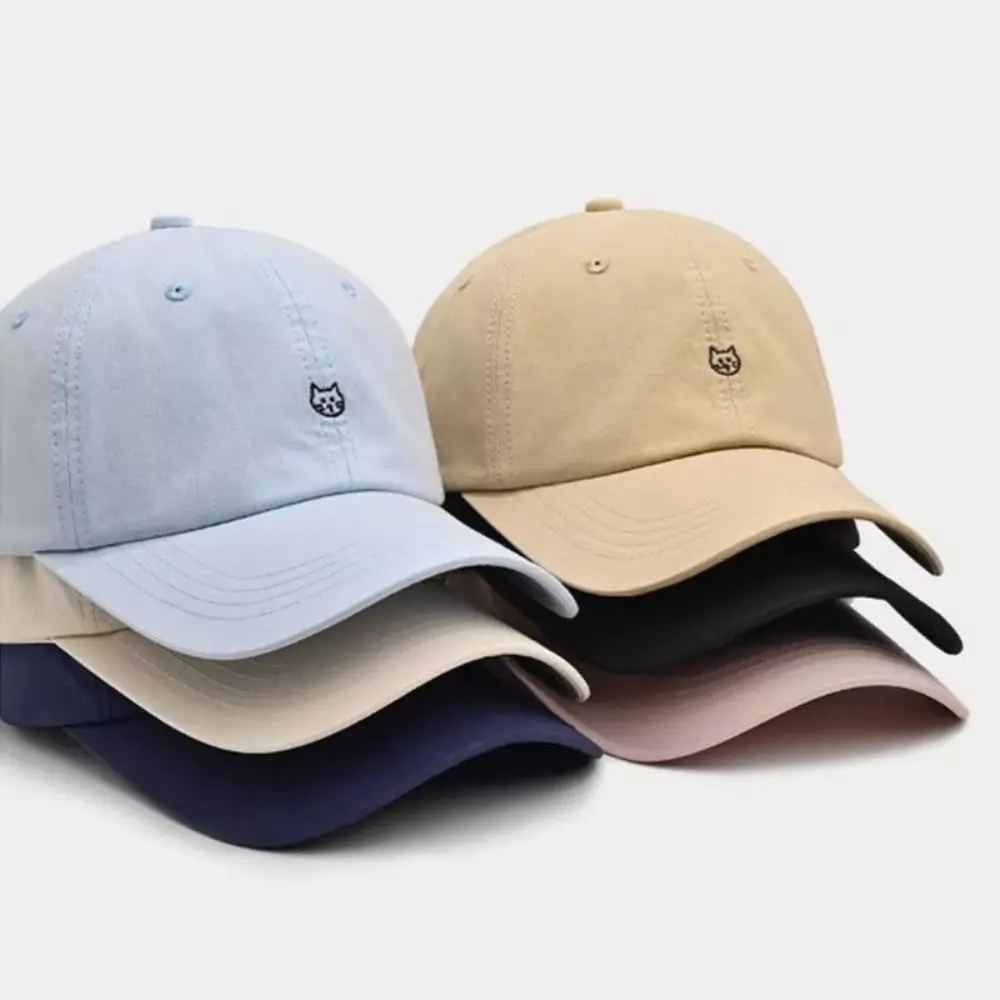 Fashion Embroidery Baseball Cap Cartoon Cat Breathable Sunshade Hat Adjustable Summer Cap