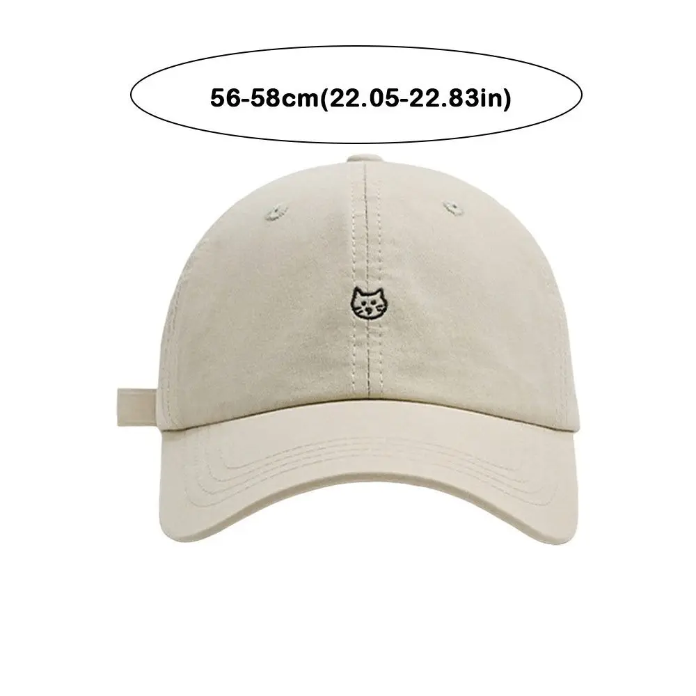 Fashion Embroidery Baseball Cap Cartoon Cat Breathable Sunshade Hat Adjustable Summer Cap