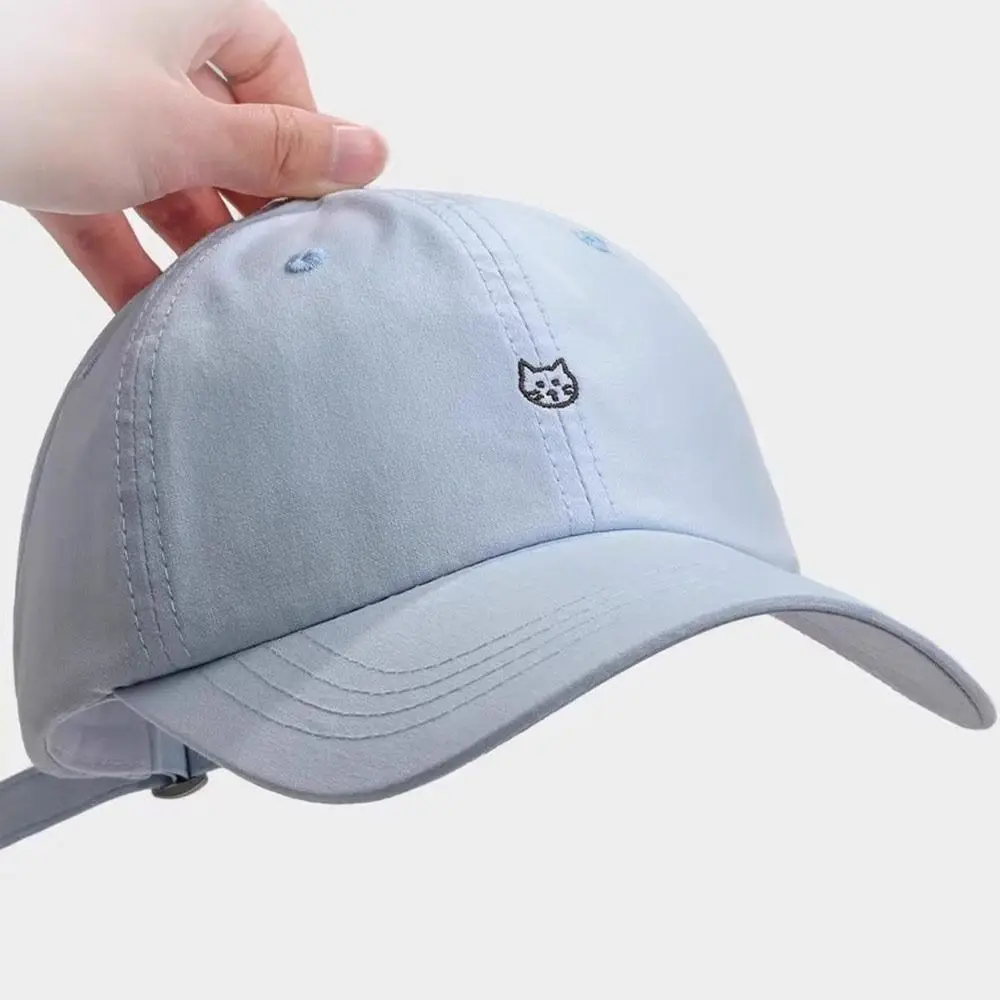 Fashion Embroidery Baseball Cap Cartoon Cat Breathable Sunshade Hat Adjustable Summer Cap