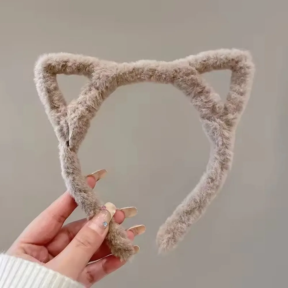 Plush Cat Ear Lolita Headbands Girls Cartoon Furry Hair Bands Hoop Women Cosplay Costume Party Headwear Korean Hair Accessories