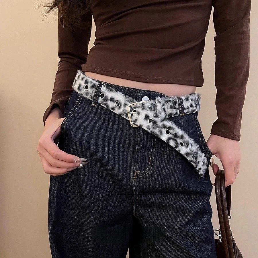 Suede Waist Belt for Women Y2K Style Trendy Waist Belt Pink/White Sexy Jeans Accessory Versatil Hip-Hop Style Streetwear