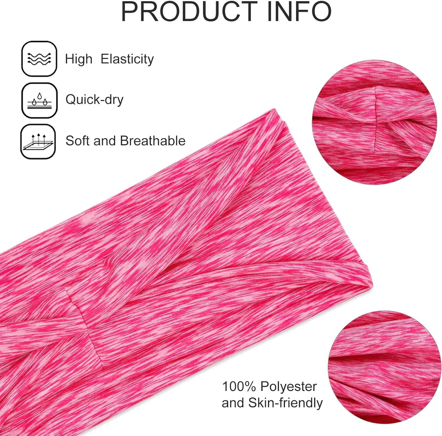 1pc Unisex Non Slip Sweatbands Widened Elastic Yoga Running Moisture Wicking Head Band Colorful High-elastic Headscarf Headband