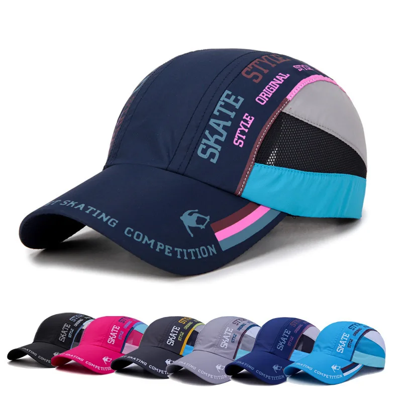Summer Colorful Printed Mesh Quick-Dry Baseball Cap, Lightweight Breathable Outdoor Sun Hat for Marathon Running