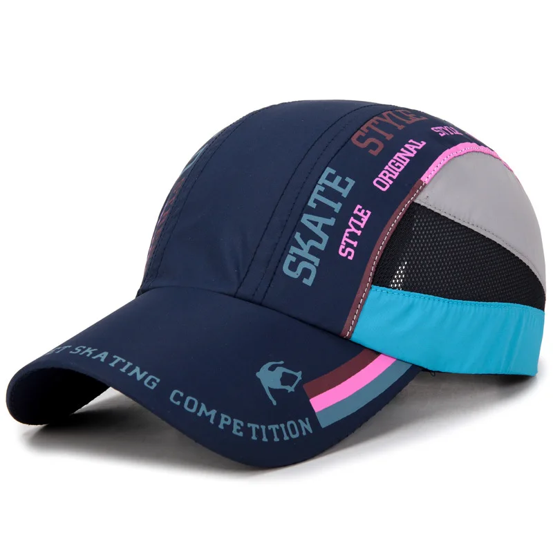 Summer Colorful Printed Mesh Quick-Dry Baseball Cap, Lightweight Breathable Outdoor Sun Hat for Marathon Running
