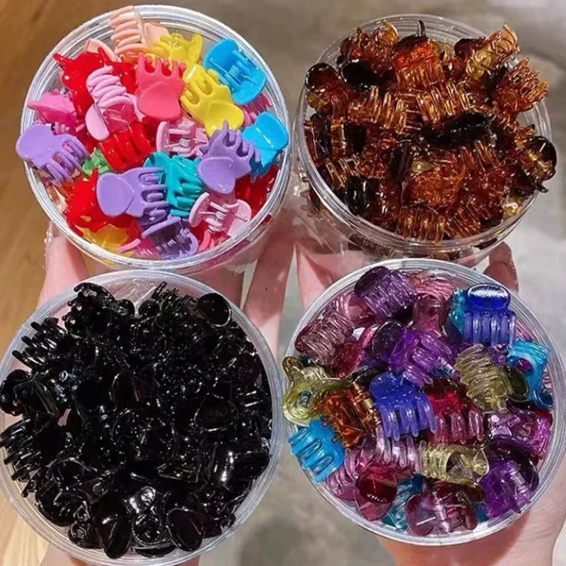 10-60pcs Mini Hair Claw Clips for Women Girls Korean Clear Black Plastic Clips Hairpin Kids Girls Hair Styling Accessories