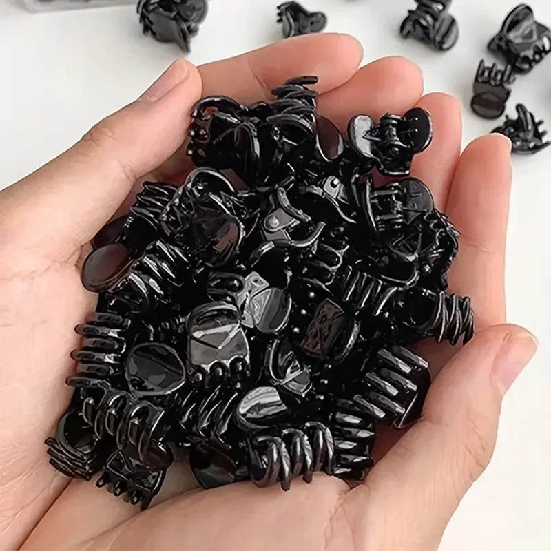 10-60pcs Mini Hair Claw Clips for Women Girls Korean Clear Black Plastic Clips Hairpin Kids Girls Hair Styling Accessories