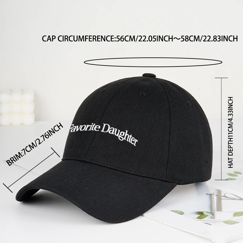 Fun “Favorite Daughter” Embroidered Soft-Peak Baseball Cap: A Stylish, Adjustable Sun Hat Perfect for Shopping and Vacations