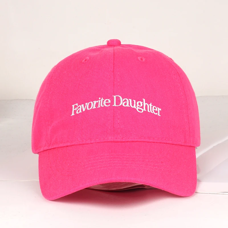 Fun “Favorite Daughter” Embroidered Soft-Peak Baseball Cap: A Stylish, Adjustable Sun Hat Perfect for Shopping and Vacations