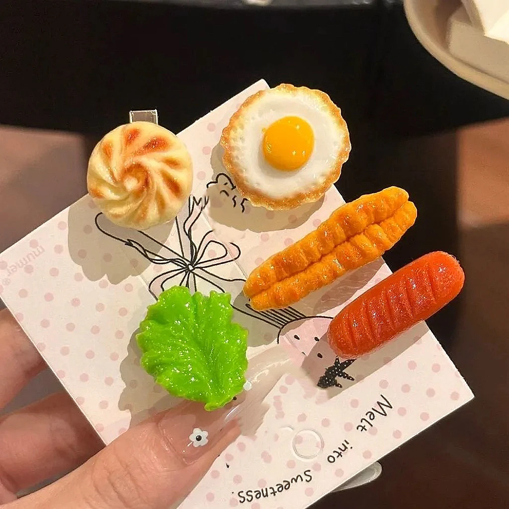 5Pcs Cute Popsicle Ice Cream Hair Clips Colorful Mini Kawaii Barrettes for Women Girls Kids Daily Party Hair Accessories Gift