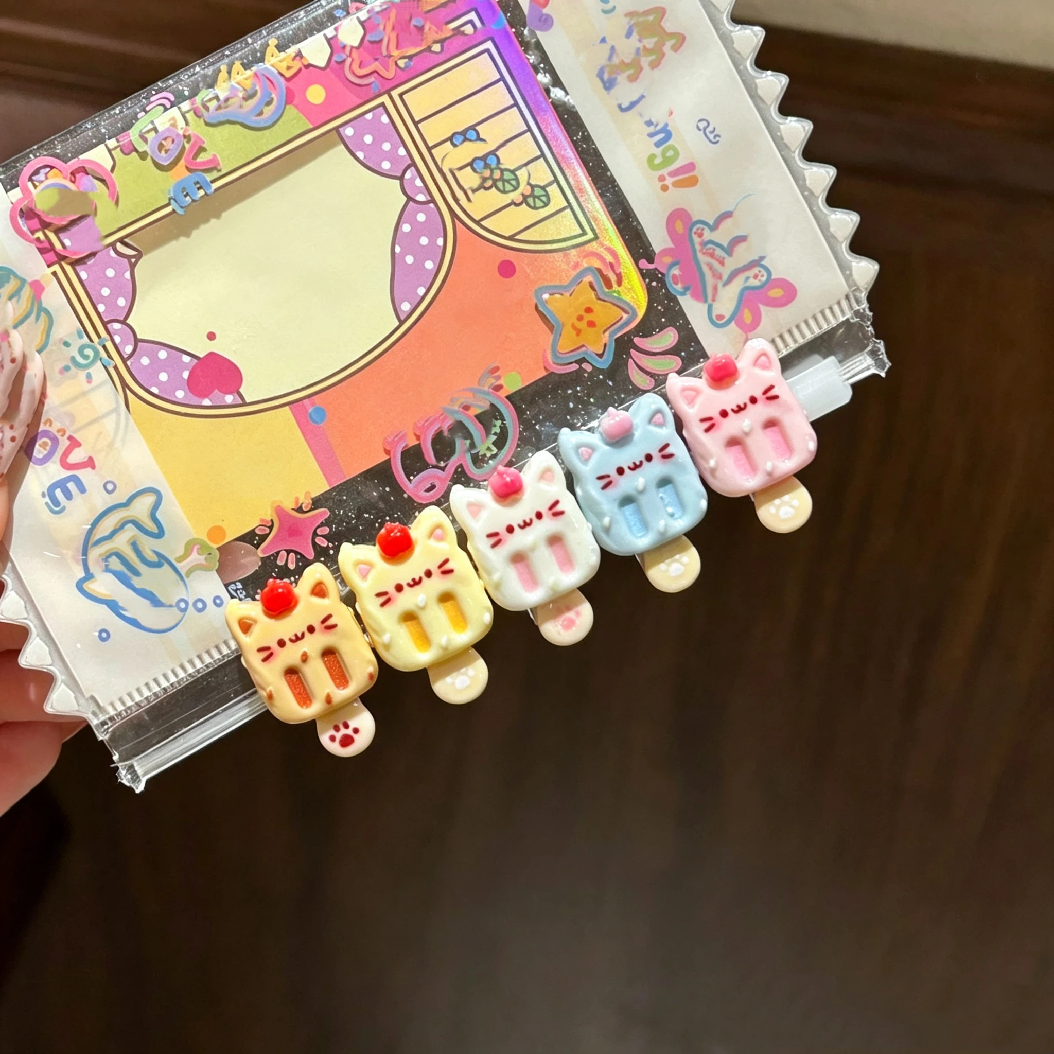 5Pcs Cute Popsicle Ice Cream Hair Clips Colorful Mini Kawaii Barrettes for Women Girls Kids Daily Party Hair Accessories Gift