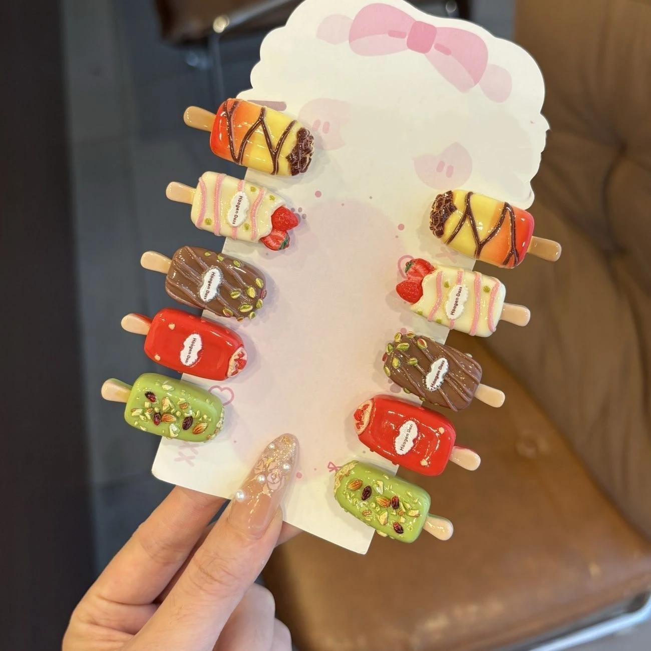 5Pcs Cute Popsicle Ice Cream Hair Clips Colorful Mini Kawaii Barrettes for Women Girls Kids Daily Party Hair Accessories Gift
