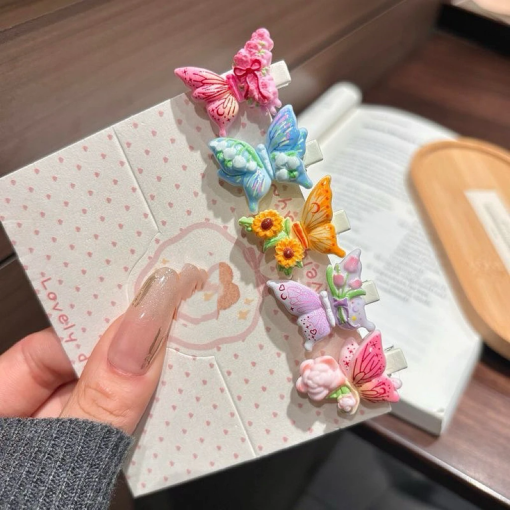 5Pcs Cute Popsicle Ice Cream Hair Clips Colorful Mini Kawaii Barrettes for Women Girls Kids Daily Party Hair Accessories Gift