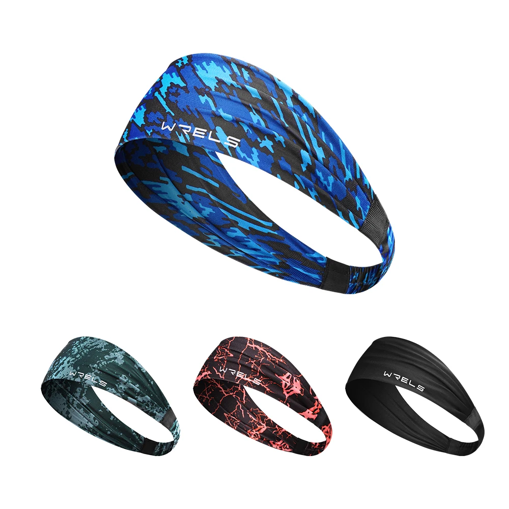 WRELS Anti-Slip Sports Headband Sweat Absorbing Headband Women Men Elastic Gym Fitness Running Yoga Headwrap Breathable Hairband