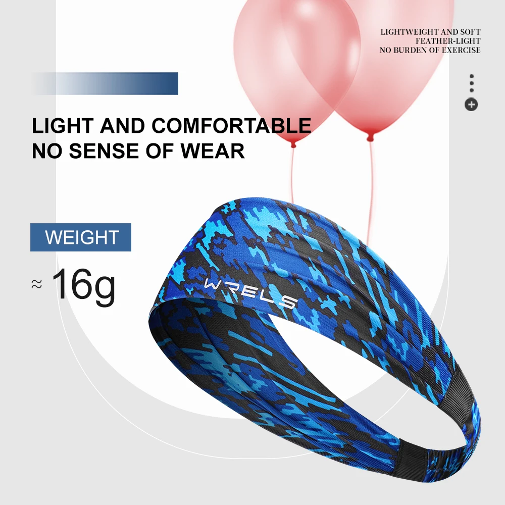 WRELS Anti-Slip Sports Headband Sweat Absorbing Headband Women Men Elastic Gym Fitness Running Yoga Headwrap Breathable Hairband