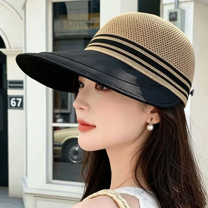 2026 Summer New Fisherman Hat for Women Top Breathable Big Brim Outdoor Sunshade Sun Protection Fashionable Duckbill Cap