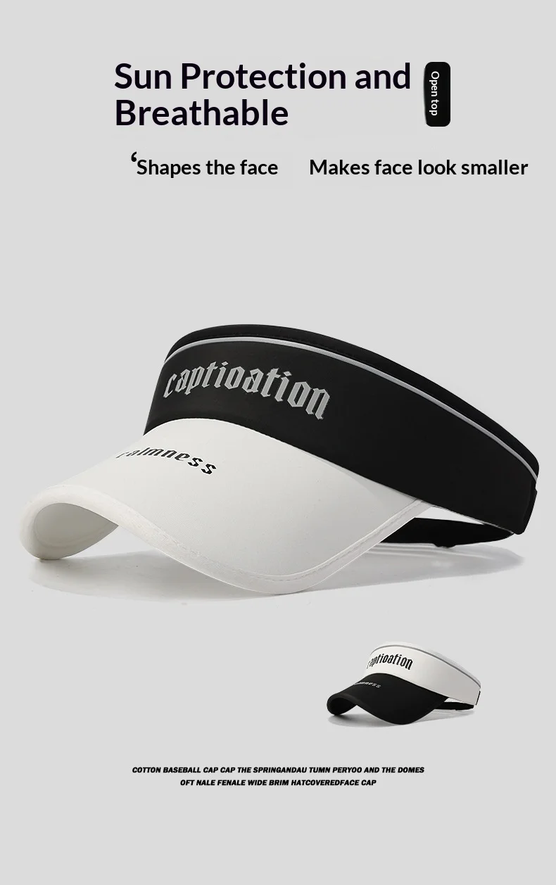 New Letter Color Block Summer Women's Outdoor Sun Hat Breathable Sports Sunshade Cap