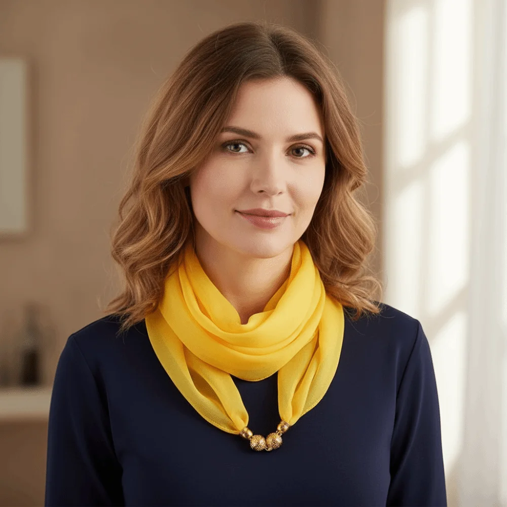 Neck Protection Soft Cotton Magnetic Scarf 65x65cm Floral Print Square Scarf Magnetic Buckle Women Neckerchief Women Fashion