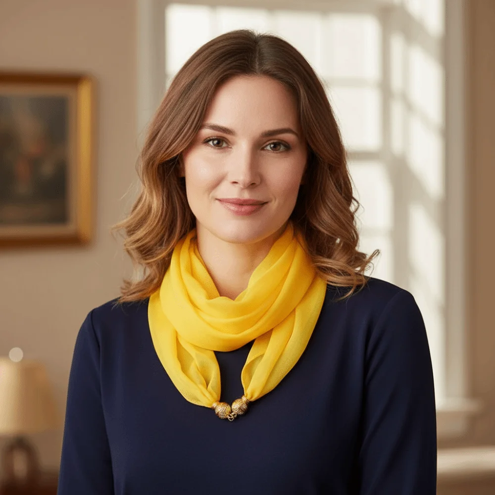 Neck Protection Soft Cotton Magnetic Scarf 65x65cm Floral Print Square Scarf Magnetic Buckle Women Neckerchief Women Fashion