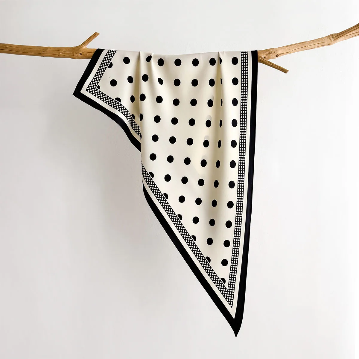 New Stacked Wear Polka Dot Triangle Scarf Waist Tie Triangular Shape Versatile Decorative Headscarf Neck Tie Stylish Layering