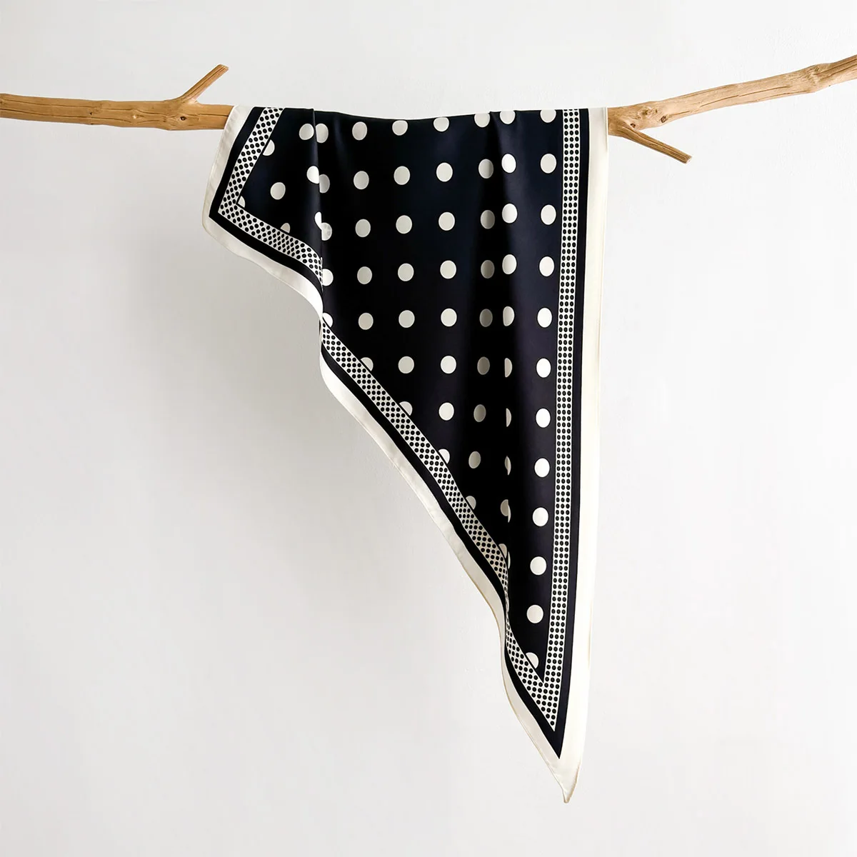 New Stacked Wear Polka Dot Triangle Scarf Waist Tie Triangular Shape Versatile Decorative Headscarf Neck Tie Stylish Layering
