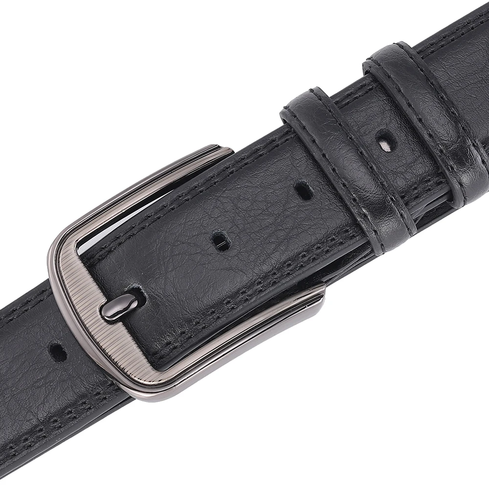 Male Men Casual Fashion Waist Belts Genuine Leather Pin Buckle Luxury Designer Belts for Men Dress Daily Wear Blue Red Brown