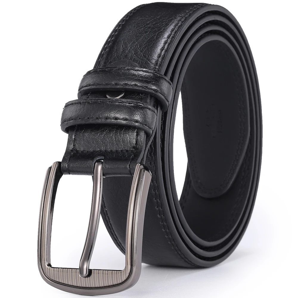 Male Men Casual Fashion Waist Belts Genuine Leather Pin Buckle Luxury Designer Belts for Men Dress Daily Wear Blue Red Brown