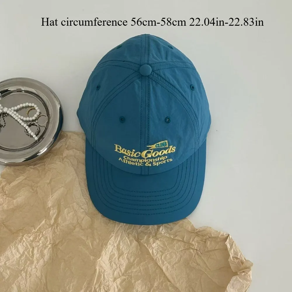 Korean INS Summer Thin Quick Dry Letter Embroidered Baseball Cap UV Protection Peaked Hat Unisex Trendy Casual Sunshade Outdoor
