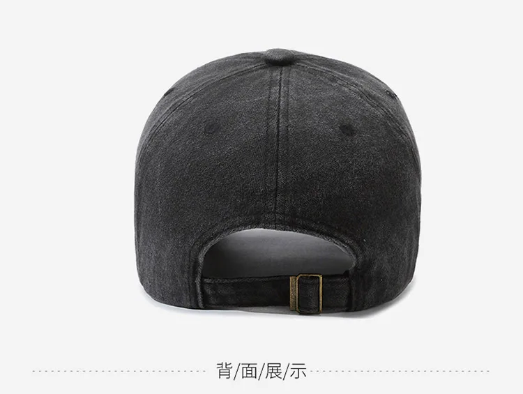 Men's American Wide Brimmed Retro Face Enhancing Little Women's Big Head Circumference Baseball Cap Washed Hat Trendy Cap