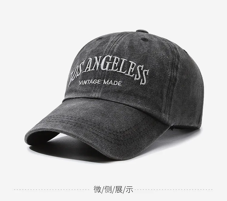 Men's American Wide Brimmed Retro Face Enhancing Little Women's Big Head Circumference Baseball Cap Washed Hat Trendy Cap