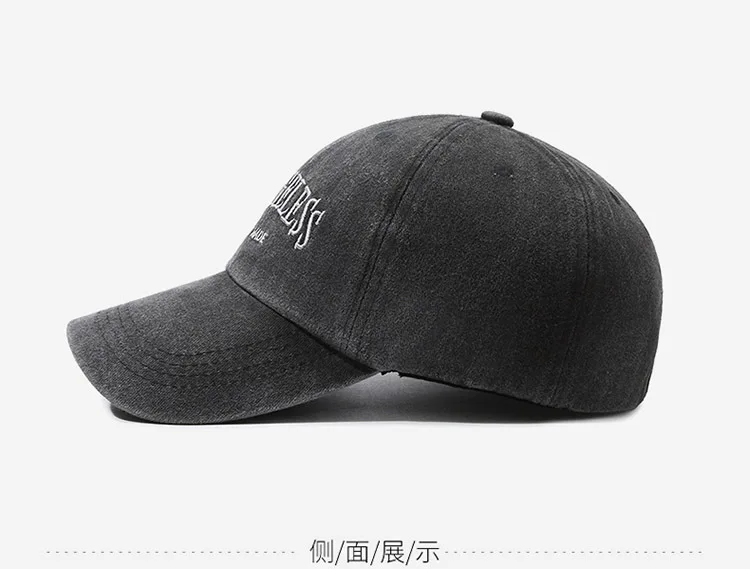 Men's American Wide Brimmed Retro Face Enhancing Little Women's Big Head Circumference Baseball Cap Washed Hat Trendy Cap