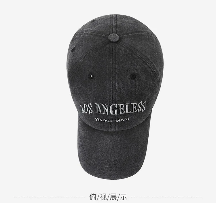 Men's American Wide Brimmed Retro Face Enhancing Little Women's Big Head Circumference Baseball Cap Washed Hat Trendy Cap