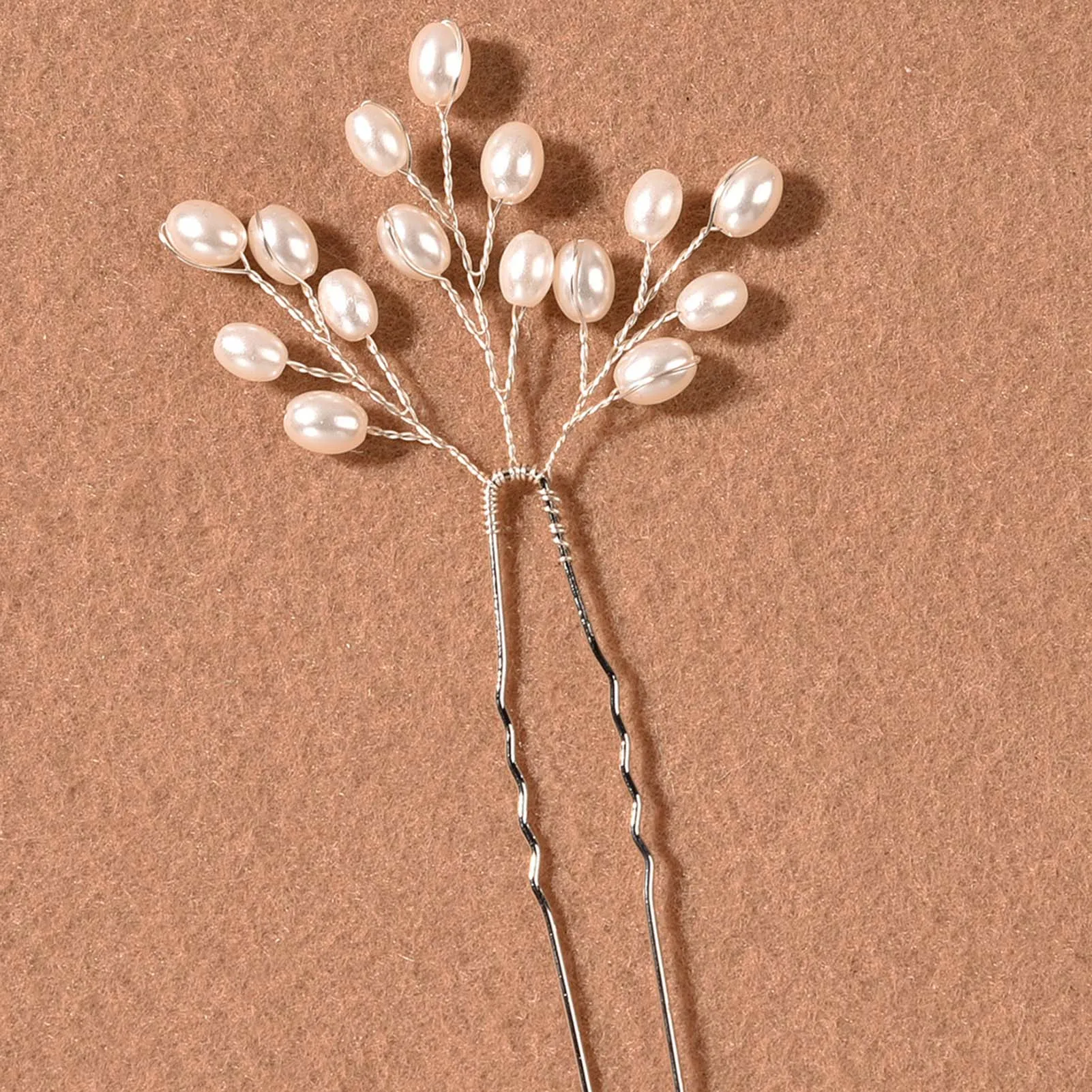 3PCS Alloy Pearl Hair Pins Set Luxury Glossy Anti Slip Styling Accessories for Wedding Bridal Party Women Girls 11x6cm