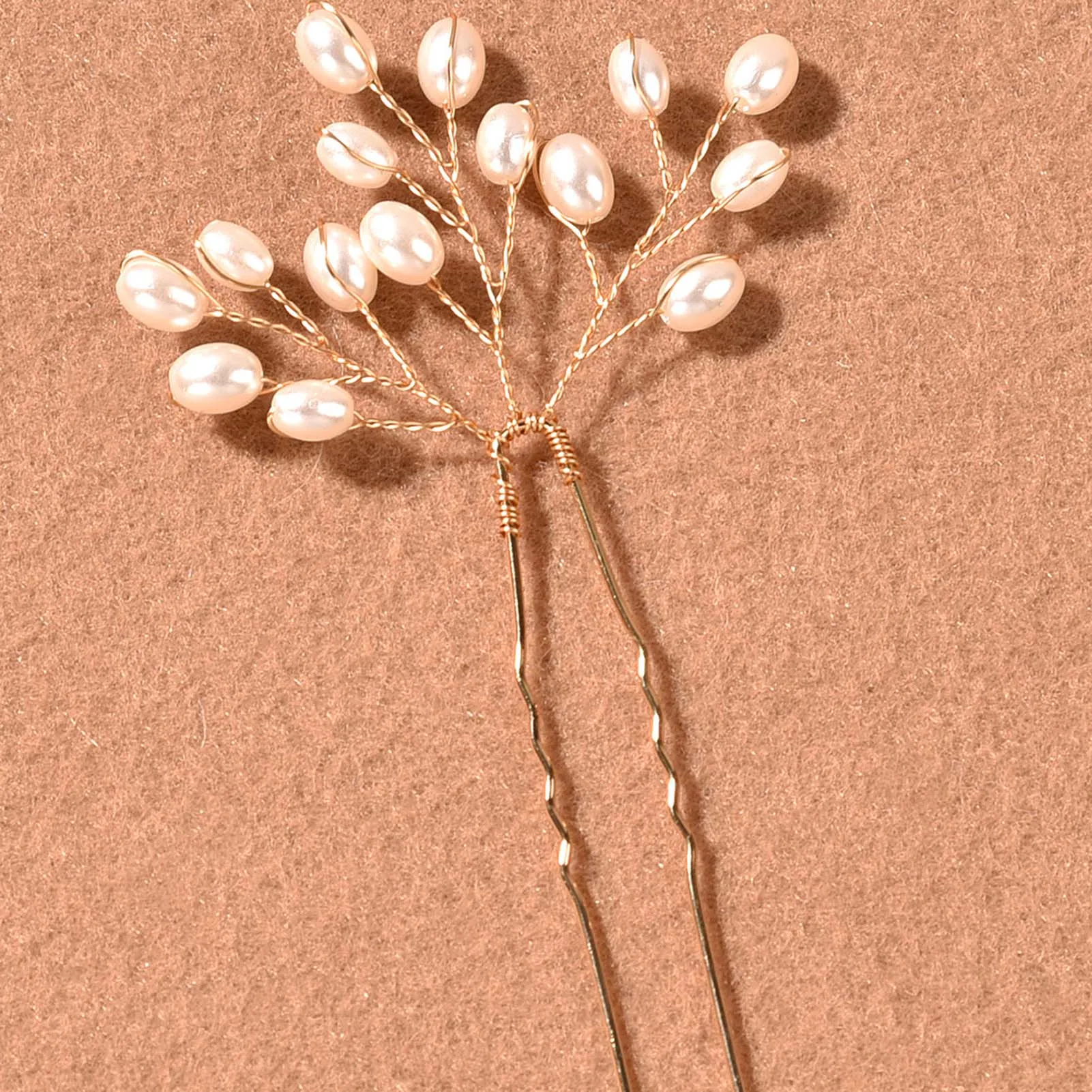 3PCS Alloy Pearl Hair Pins Set Luxury Glossy Anti Slip Styling Accessories for Wedding Bridal Party Women Girls 11x6cm