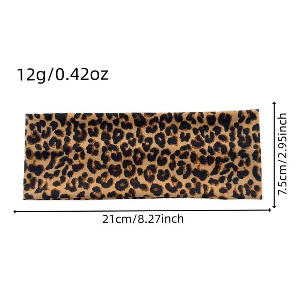New High Elasticity Leopard Print Headband Wide-brimmed Sweat Absorbing Sports Headband Breathable Yoga Headband Sports
