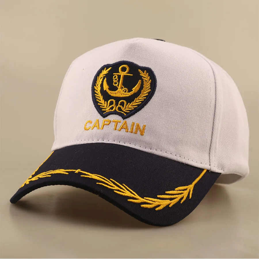 English Retro-Style Embroidered Anchor Letter Baseball Cap with Curved Brim. Suitable for Sailors, Ladies and Party Occasions.