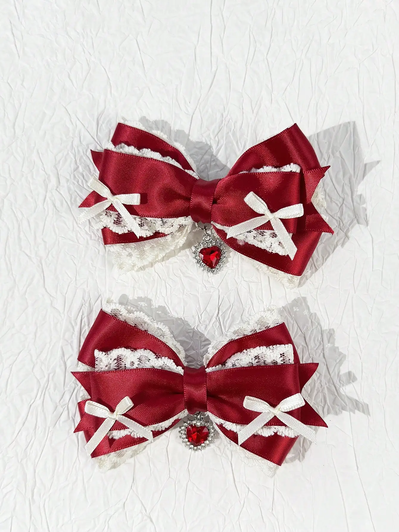 Two-piece women's lace sweet bow hair clip Lolita hair accessory, versatile alligator clip, suitable for any occasion