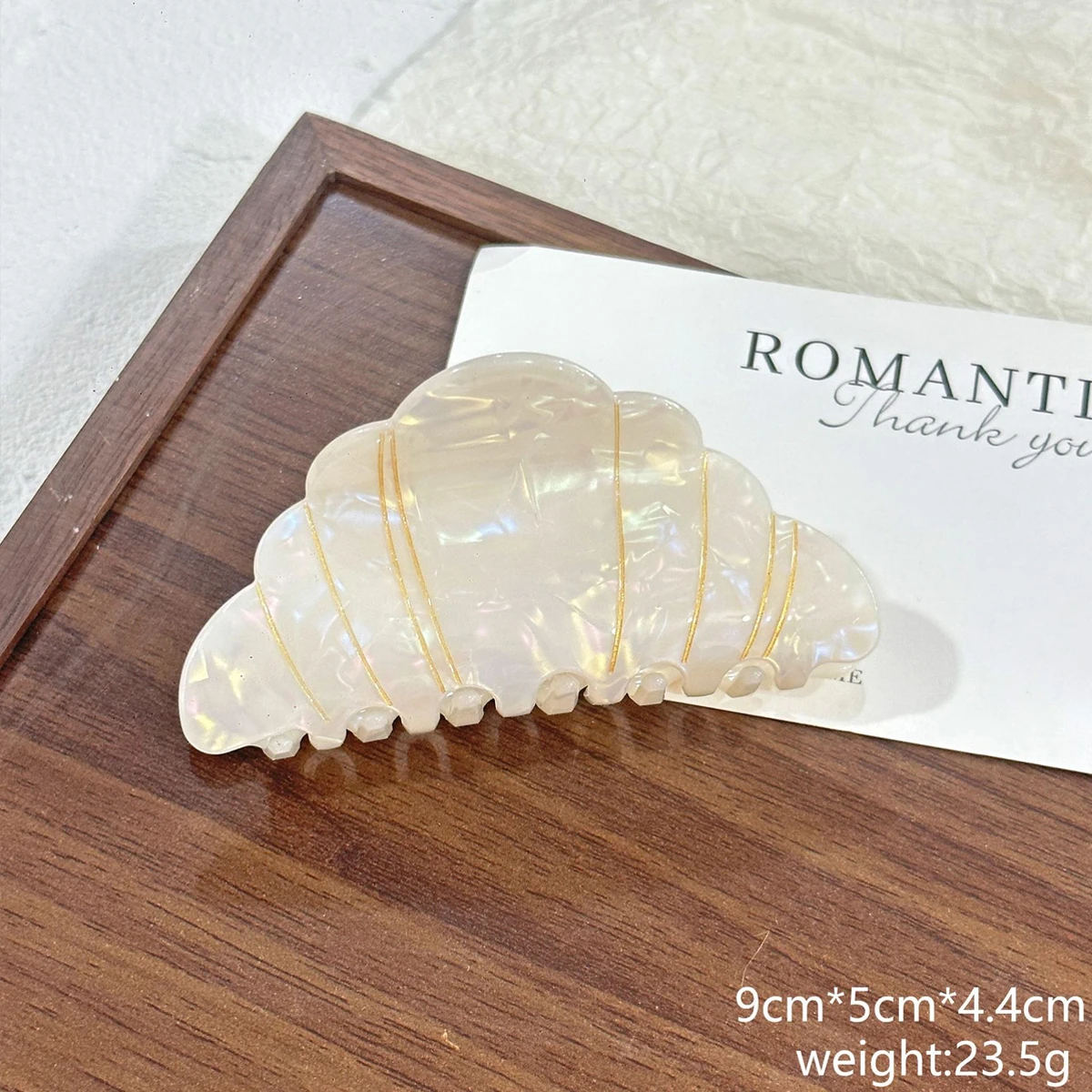 1PC Vintage Croissant Alkaline Water Knot Grab Clip, High-end Large and Small Croissant Hair Clip Back of Head Updo Shark Clip