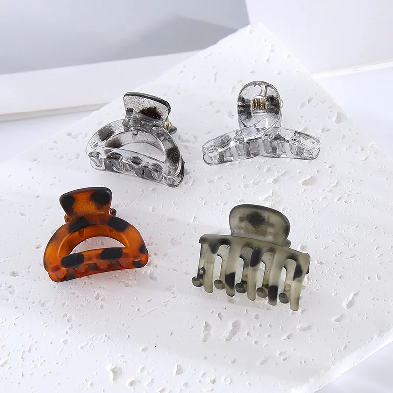 6Pcs Small Flower Hair Claw Clips for Women Girls,Matte Rectange Jaw Clips,Semicircle Barrettes for Thin Hair