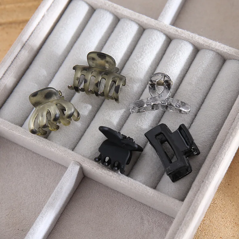 6Pcs Small Flower Hair Claw Clips for Women Girls,Matte Rectange Jaw Clips,Semicircle Barrettes for Thin Hair