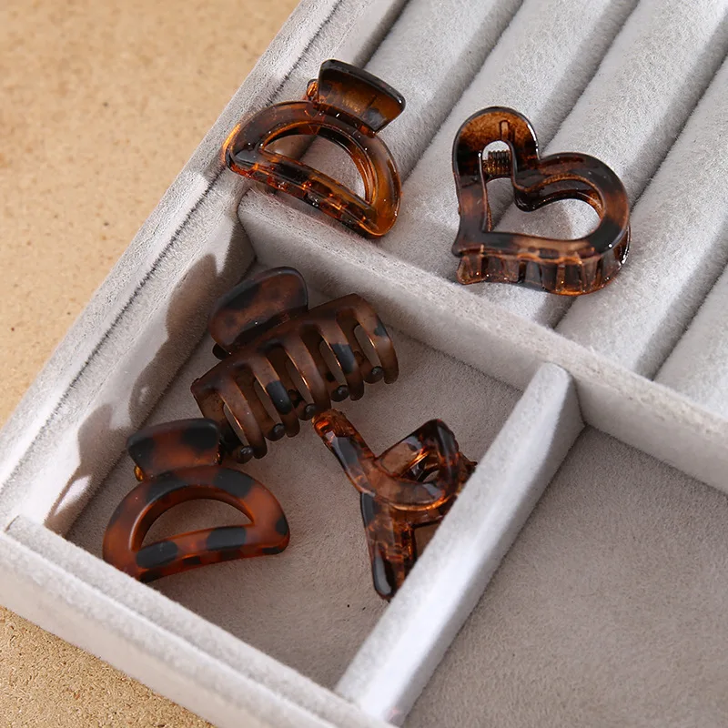 6Pcs Small Flower Hair Claw Clips for Women Girls,Matte Rectange Jaw Clips,Semicircle Barrettes for Thin Hair