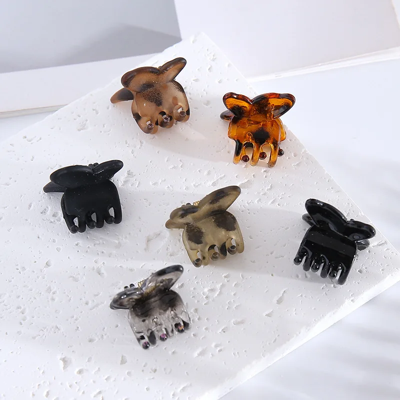 6Pcs Small Flower Hair Claw Clips for Women Girls,Matte Rectange Jaw Clips,Semicircle Barrettes for Thin Hair