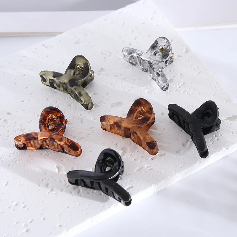 6Pcs Small Flower Hair Claw Clips for Women Girls,Matte Rectange Jaw Clips,Semicircle Barrettes for Thin Hair