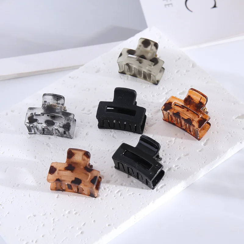 6Pcs Small Flower Hair Claw Clips for Women Girls,Matte Rectange Jaw Clips,Semicircle Barrettes for Thin Hair