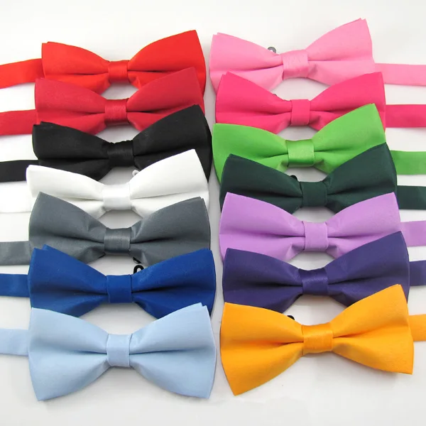 Double-layer bow tie men's business formal bow tie solid color bow tie gift