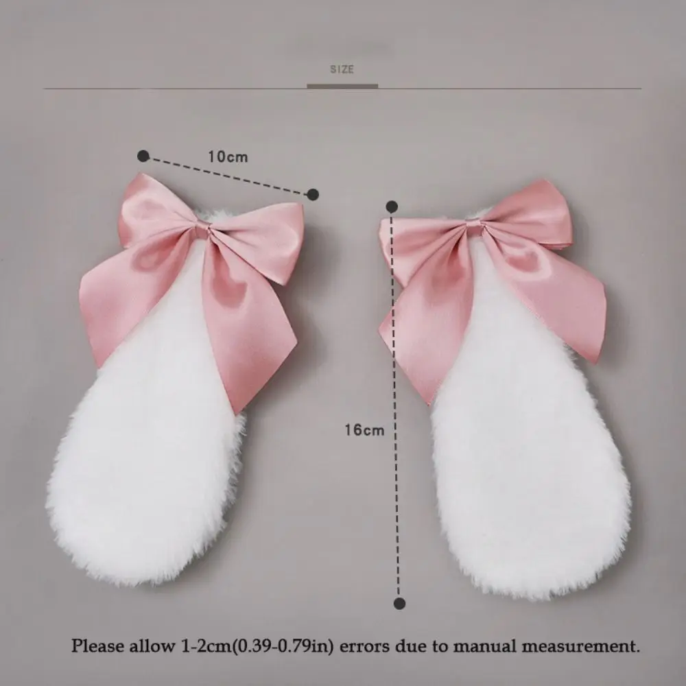 Adorable Plush Bunny Ears Hairpin Soft Cute Design Rabbit Hairclips Droopy Rabbit Lolita Hairclips Costume Parties Accessory