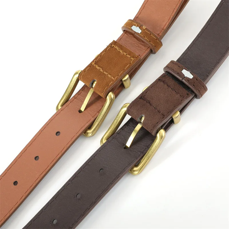 Luxury Suede Pu Leather Belt for Women, Vintage Style with Gold Pin Buckle, 2.8cm Wide Waistband for Dresses & Jeans Accessories