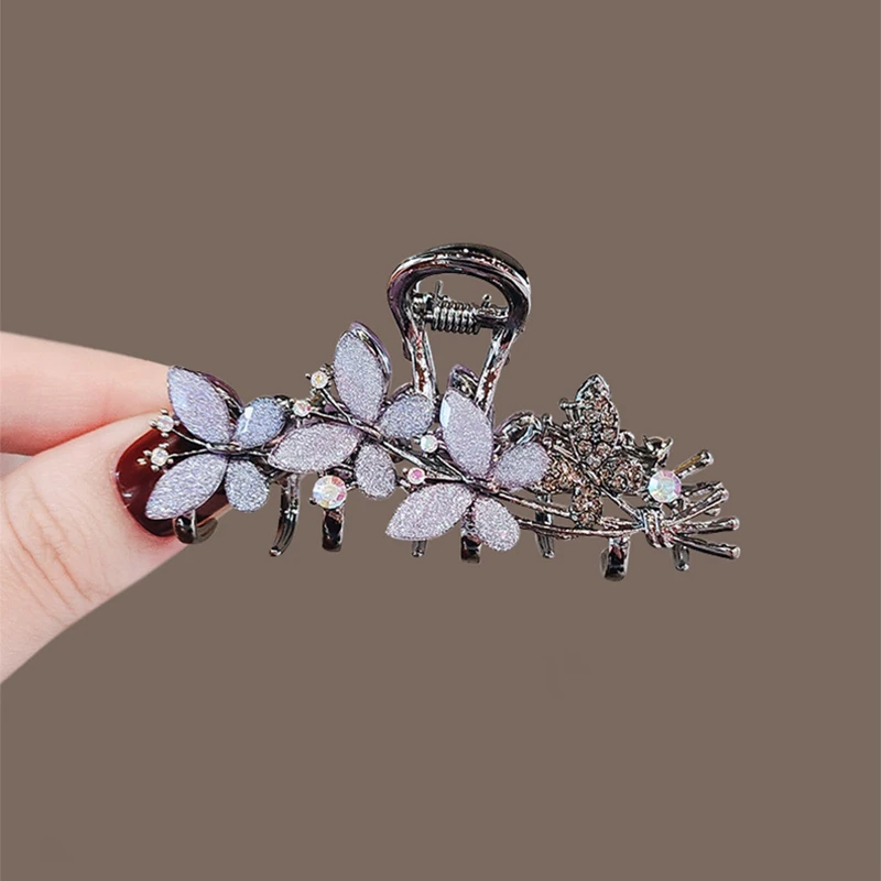 Fairy Rhinestone Butterfly Hair Clip High-end Women's Back of Head Half-tied Hair Grip Medium Size Korean Style Hair Accessories