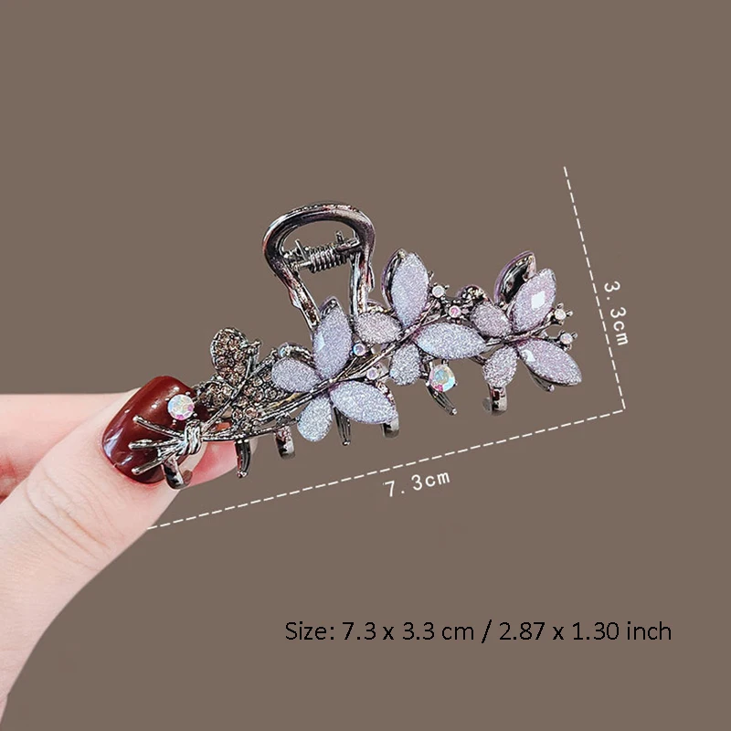Fairy Rhinestone Butterfly Hair Clip High-end Women's Back of Head Half-tied Hair Grip Medium Size Korean Style Hair Accessories